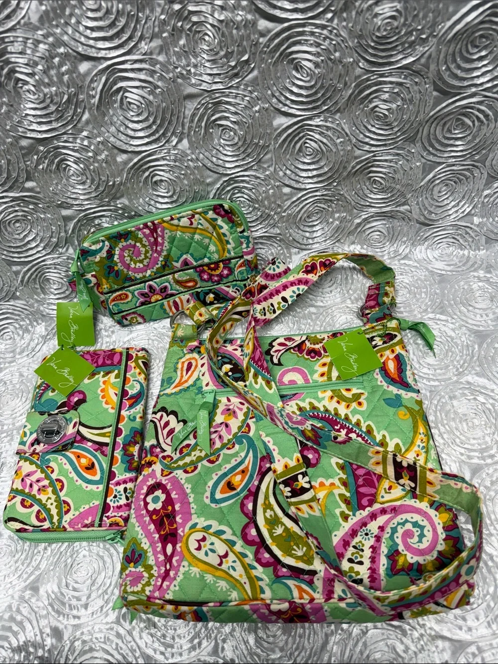 Vera Bradley Tutti-Frutti Hipster Bag, Turn Lock Wallet, & Pouch Combo